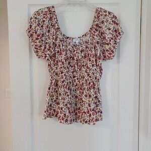 MyStyle Blouse Women Small Floral 100% Rayon Babydoll